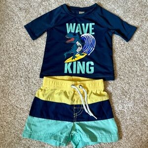 12 months baby boy Oshkosh swim suit rash guard